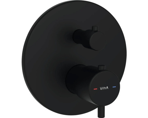 VitrA Unterputz Thermostat Badewanne FLOW SOFT schwarz matt ohne Unterputzgrundkörper A4325836EXP Vitra Logo Unterputz Duscharmatur