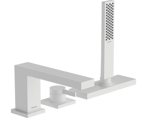 Robinetterie pour bord de baignoire hansgrohe TECTURIS E blanc mat sans corps de base encastré 73443700