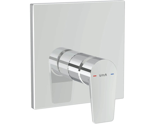 Robinet de douche encastré VitrA Flow Square chrome A43328EXP sans corps de base à encastrer Robinet de lavabo VitrA avec levier