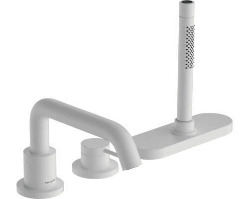 Robinetterie pour bord de baignoire hansgrohe TECTURIS S blanc mat sans corps de base encastré 73447700