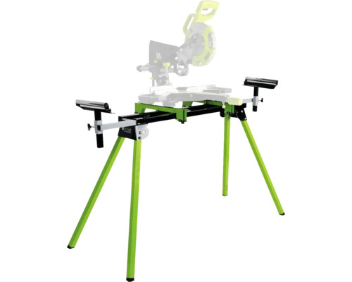 Support de scie à onglet avec extensions réglables pour supporter les longues pièces