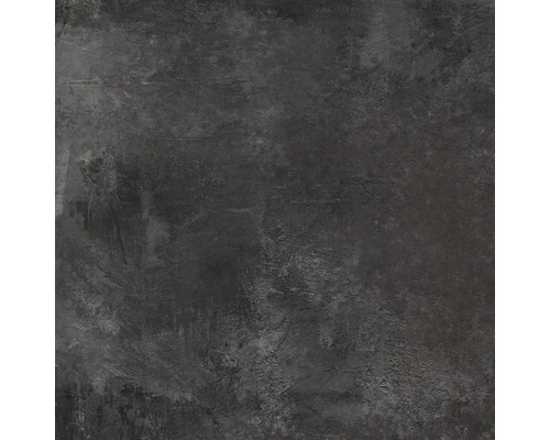 Carrelage sol et mur en grès cérame fin form&style Messina anthracite 61,5 x 61,5 x 0,85 cm Gros plan d''un carreau mural gris foncé avec une surface mate et un aspect béton.