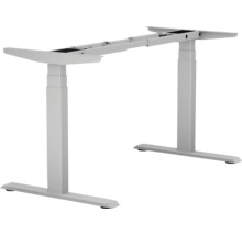 Tischgestell E-MORE 3-stufig elektrisch höhenverstellbar 640-1290 mm silber 2 Motoren
