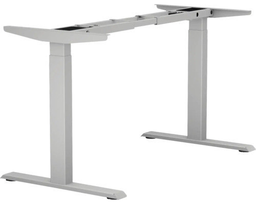 Piètement de table E-MORE hauteur réglable électriquement sur 2 niveaux 700-1200 mm argent 2 moteurs