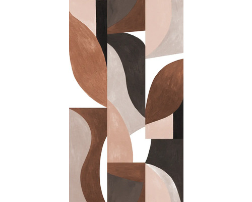 Peinture abstraite avec des formes géométriques dans différentes nuances de brun