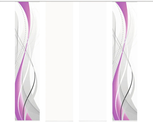 Panneau japonais Home Fashion Wuxi violet 60x245 cm lot de 4