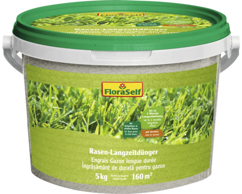 Langzeitdünger für Rasen im Eimer, 5 Kilogramm, für bis zu 160 Quadratmeter Langzeitdünger für Rasen im Eimer, 5 Kilogramm, für bis zu 160 Quadratmeter