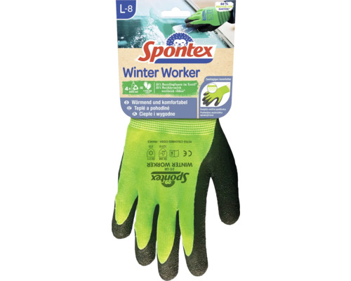 Spontex Winter Worker T. 8, vert, noir ou rouge recyclage