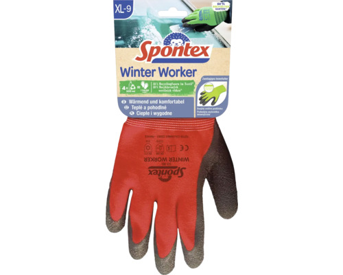 Spontex Winter Worker T. 9, vert, noir ou rouge recyclage