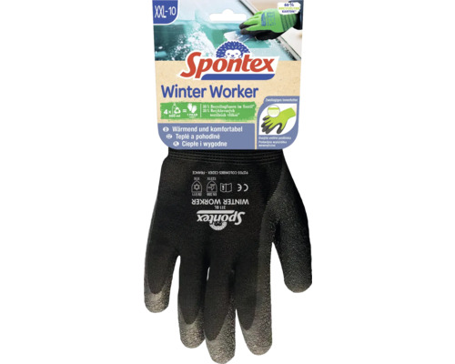 Spontex Winter Worker T. 10, vert, noir ou rouge recyclage