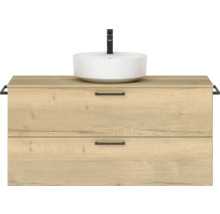 Waschtischunterschrank mit Aufsatzwaschbecken und zwei Schubladen