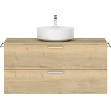 Waschtischunterschrank mit Aufsatzwaschbecken und zwei Schubladen