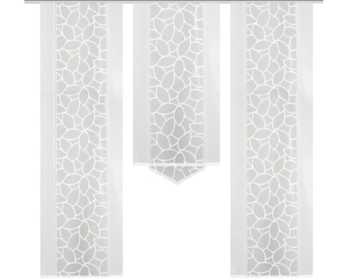 Schiebegardine 3er-Set Konturo weiss kombiniert 60x245 cm