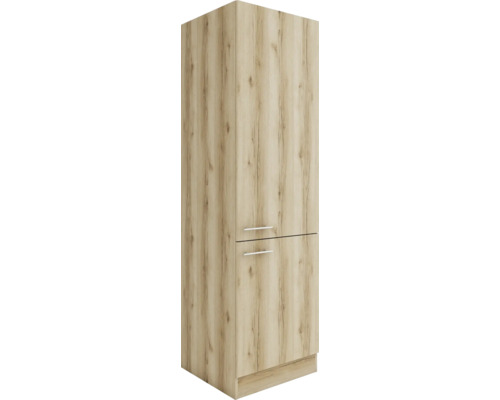 Armoire à provisions Optifit Livorno290 lxpxh 60 x 57,1 x 206,8 cm couleur de façade chêne sauvage mat structuré couleur du corps chêne sauvage tirant réversible (peut être monté à gauche ou à droite)