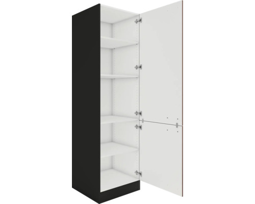 Armoire haute ouverte avec étagères