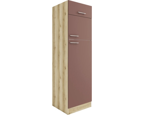 Optifit Armoire réfrigérée pour réfrigérateur encastrable 145 Bari407 LxPxH 60x57,1x206,8 cm rouille mat démontée Butée réversible (montage à gauche ou à droite)