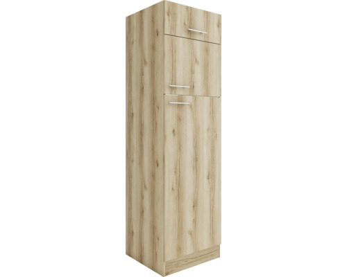 Optifit Armoire réfrigérée pour réfrigérateur encastrable 145 Livorno290 LxPxH 60x57,1x206,8 cm chêne sauvage mat structuré démonté Butée réversible (montage à gauche ou à droite)