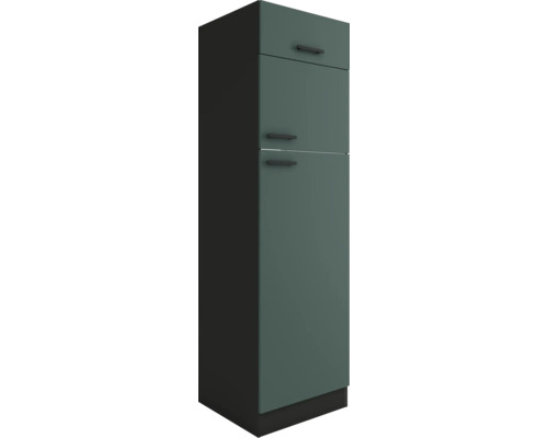 Optifit Armoire réfrigérée pour réfrigérateur encastrable 145 Verona405 LxPxH 60x57,1x206,8 cm vert mat démontée Butée réversible (montage à gauche ou à droite)