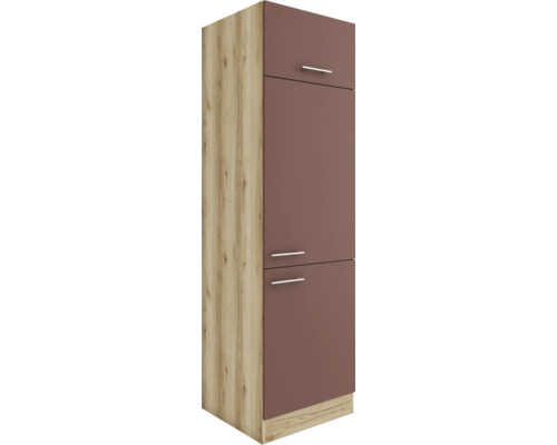 Optifit Armoire réfrigérée pour réfrigérateur encastrable 88 Bari407 LxPxH 60x57,1x206,8 cm rouille mat démontée Butée réversible (montage à gauche ou à droite)