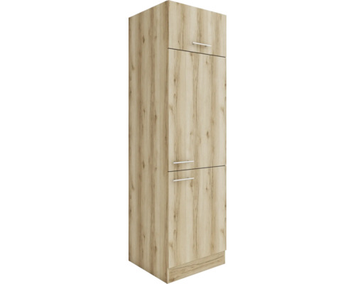 Optifit Armoire réfrigérée pour réfrigérateur encastrable 88 Livorno290 LxPxH 60x57,1x206,8 cm chêne sauvage mat structuré démonté Butée réversible (montage à gauche ou à droite)