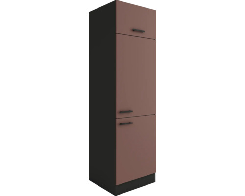 Optifit Armoire réfrigérée pour réfrigérateur encastrable 88 Nizza407 LxPxH 60x57,1x206,8 cm rouille mat démontée Butée réversible (montage à gauche ou à droite)