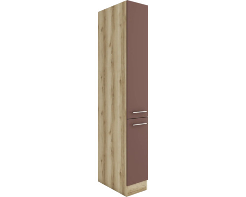 Armoire à provisions Optifit Bari407 lxpxh 30 x 57,1 x 206,8 cm couleur de façade rouille mat couleur du corps chêne sauvage