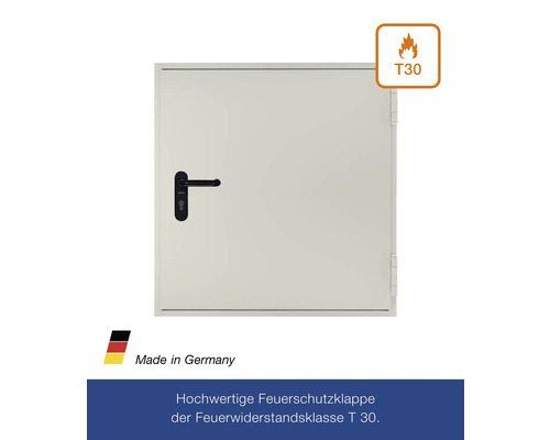 Feuerschutzklappe mit Feuerwiderstandsklasse T30.