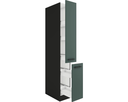 Armoire de cuisine avec éléments coulissants et portes pivotantes