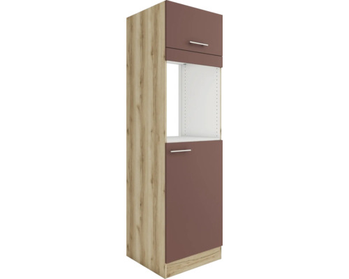 Optifit Armoire haute de four avec porte Armoire réfrigérée pour réfrigérateur encastrable 158 Bari407 LxPxH 60x57,1x206,8 cm rouille mat démontée Butée réversible (montage à gauche ou à droite)