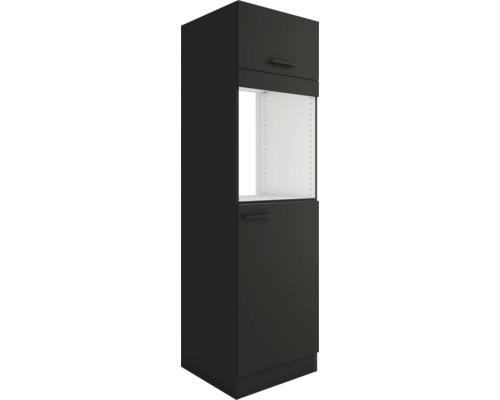 Optifit Armoire haute de four avec porte Armoire réfrigérée pour réfrigérateur encastrable de 158 Madrid420 LxPxH 60x57,1x206,8 cm anthracite mat démonté Butée réversible (montage à gauche ou à droite)