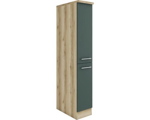 Garde-manger coulissant Optifit Savona405 lxpxh 30 x 60 x 174,4 cm couleur de façade vert mat couleur du corps chêne sauvage