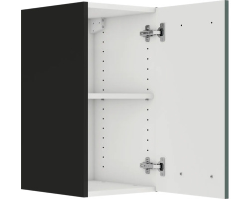 Meuble de salle de bains ouvert avec une étagère