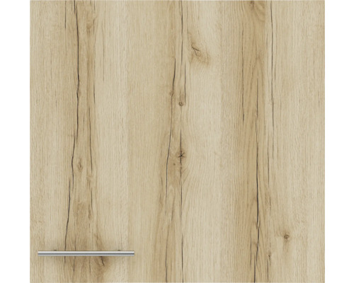 Küchenschrankfront mit Holzstruktur und Griff