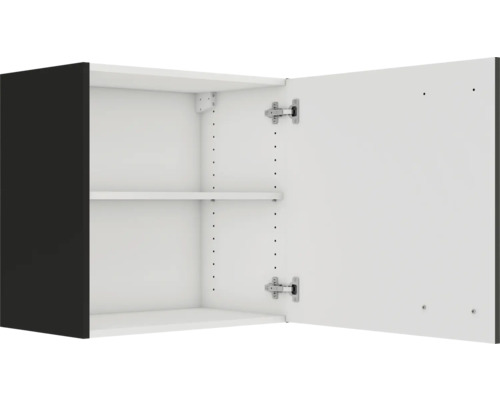 Wandschrank mit offener Tür und Einlegeböden