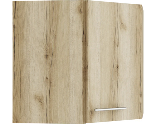 Armoire suspendue d'angle Optifit Livorno290 lxpxh 60 x 34,6 x 57,6 cm couleur de façade chêne sauvage mat structuré couleur du corps chêne sauvage tirant réversible (peut être monté à gauche ou à droite)