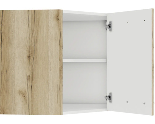 Armoire suspendue avec étagères et une porte décor bois