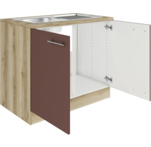 Optifit Spülenschrank inkl Spüle Bari407 BxTxH 100 x 60 x 84,8 cm rostrot matt zerlegt KUBA SAPL106-9+