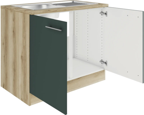 Meuble bas d''évier avec porte ouverte