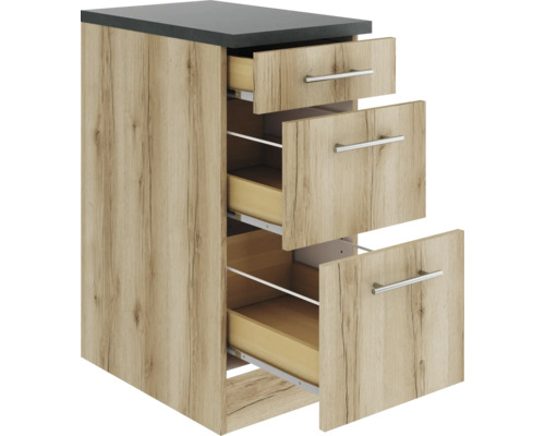 Küchenunterschrank mit drei Auszügen