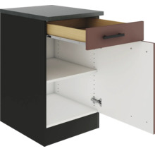 Küchenunterschrank mit Schublade und offener Tür