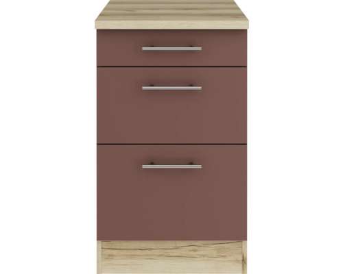 Unterschrank mit drei Schubladen und Griffen