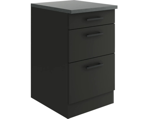 Optifit Schubladenunterschrank Madrid420 BxTxH 50 x 60 x 84,8 cm anthrazit matt zerlegt KUMA U536-9+ Optifit Schubladenunterschrank Madrid420 BxTxH 50 x 60 x 84,8 cm anthrazit matt zerlegt KUMA U536-9+