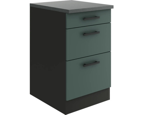 Optifit Schubladenunterschrank Verona405 BxTxH 50 x 60 x 84,8 cm grün matt zerlegt KUVE U536-9+ Optifit Schubladenunterschrank Verona405 BxTxH 50 x 60 x 84,8 cm grün matt zerlegt KUVE U536-9+