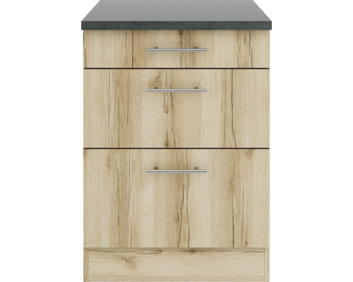 Unterschrank mit drei Schubladen und Arbeitsplatte