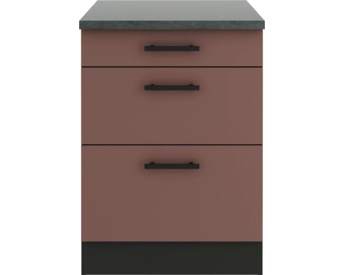 Unterschrank mit drei Schubladen und Arbeitsplatte