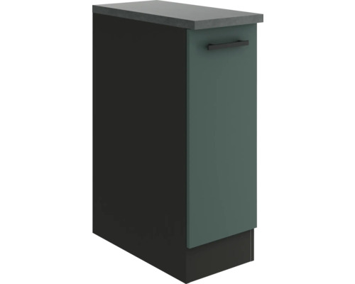 Meuble bas à glissière Optifit Verona405 lxpxh 30 x 60 x 84,8 cm couleur de façade vert mat couleur du corps gris