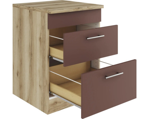Nachttisch mit zwei offenen Schubladen