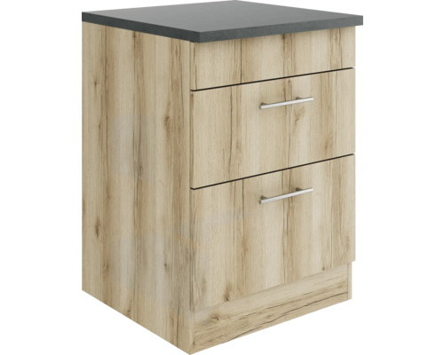 Optifit Auszugunterschrank Livorno290 BxTxH 60 x 60 x 84,8 cm Frontfarbe wildeiche matt strukturiert Korpusfarbe wildeiche