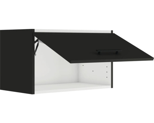 Armoire suspendue avec rabat ouvert