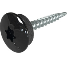 Schwarze Bohrschraube mit Dichtscheibe